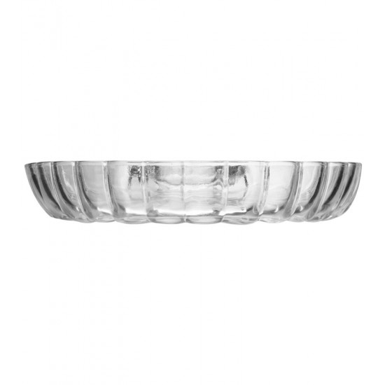 Petisqueira 21,5cm X 19,5cm X 3,5cm Com Divisoria Para Molho Shell Vidro